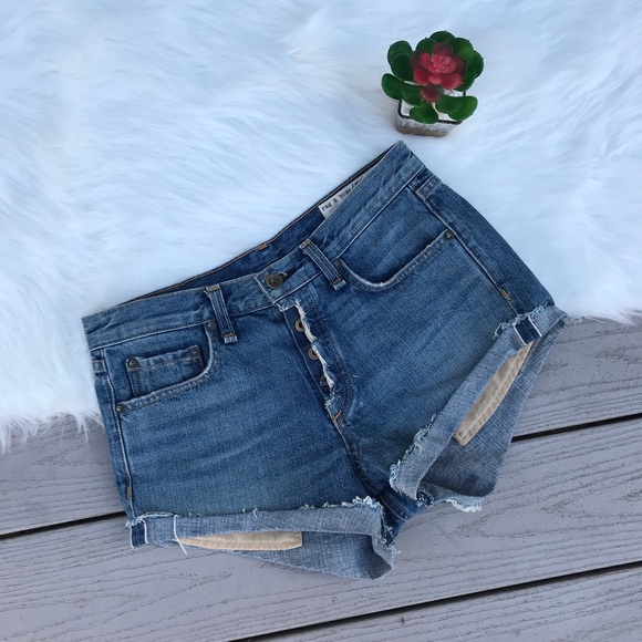 rag & bone Pants - rag & bone/JEAN High Rise Marilyn Button Fly Short